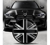 Biomar Labs Front Hood Trunk Tuning Badge 82 mm Compatible with BMW Emblem 51148132375 Silver Black UK Flag EO 21