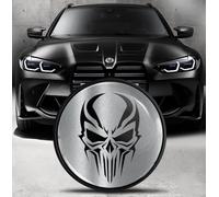 Biomar Labs Front Hood Trunk Tuning Badge 82 mm Compatible with BMW Emblem 51148132375 Skull Black Silver EO 7