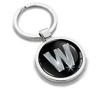 Biomar Labs Letter Keychain Alphabet Initial Keyring 3D Metal Stainless Steel Personalised Initials Charm for Car and Keys Available in Silver Rose Gold or Gold (W in Silver KK 23)