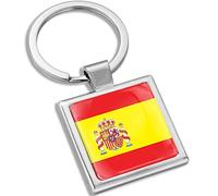 Biomar Labs® Metal 3D Keyring Key Ring Chain Stainless Steel Gift Box Men Women Keychain Bag Accessories Jewelry Handbag Spain Spanish National Flag KK 287