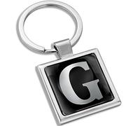 Biomar Labs® Metal A-Z Alphabet Personalized 3D Name Initials Keyring Key Ring Chain Stainless Steel Gift Box Men Women Keychain Bag Accessories Jewelry Handbag Silver Letter G KK 111