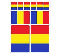 Biomar Labs National Flag Vinyl Sticker Set Weatherproof Self Adhesive Country Flag Decals for Car Motorcycle Bicycle Scooter Helmet Interior Exterior (Romania Romanian National Flag D 34)