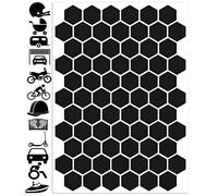 Biomar Labs Reflective Vinyl Sticker Set Weatherproof Self Adhesive Decals for Car Motorcycle Bicycle Scooter Helmet Window Exterior Interior Styling Visibility Personalisation (71 Pieces D 52)