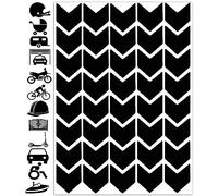 Biomar Labs Reflectors Reflective Stickers Reflective Film Black Stickers Set (40 Pieces) Self-Adhesive Bicycle Reflective Reflector Safety Sticker D 12