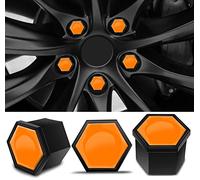 Biomar Labs Set of 20pcs Car Wheel Nut Caps Bolt Cover 19mm Universal with Removal Tool Orange LC 39