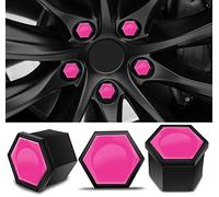 Biomar Labs Set of 20pcs Car Wheel Nut Caps Bolt Cover 19mm Universal with Removal Tool Pink LC 40