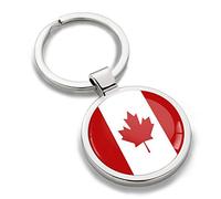 Biomar Labs Stainless Steel Metal Keychains Country Flag National Flags Design Durable Premium Accessory Car House Keys Backpack Gift Travel Souvenir (Canada Canadian Flag KK 184)