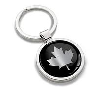 Biomar Labs Stainless Steel Metal Keychains Country Flag National Flags Design Durable Premium Accessory Car House Keys Backpack Gift Travel Souvenir (Canada Flag in Silver-Black KK 279)