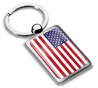 Biomar Labs Stainless Steel Metal Keychains Country Flag National Flags Design Durable Premium Accessory Car House Keys Backpack Gift Travel Souvenir (USA American Flag KK 230)