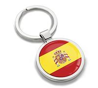Biomar Labs Stainless Steel Metal Keychains Country Flag National Flags Design Durable Premium Accessory Car House Keys Backpack Gift Travel Souvenir (Spain Spanish Flag KK 191)