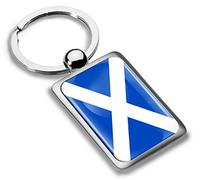 Biomar Labs Stainless Steel Metal Keychains Country Flag National Flags Design Durable Premium Accessory Car House Keys Backpack Gift Travel Souvenir (Scotland Scottish Flag KK 242)