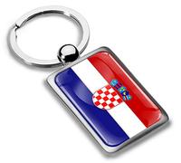 Biomar Labs Stainless Steel Metal Keychains Country Flag National Flags Design Durable Premium Accessory Car House Keys Backpack Gift Travel Souvenir (Croatia Croatian Flag KK 229)