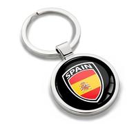 Biomar Labs Stainless Steel Metal Keychains Country Flag National Flags Design Durable Premium Accessory Car House Keys Backpack Gift Travel Souvenir (Spain Spanish Flag KK 259)