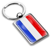 Biomar Labs Stainless Steel Metal Keychains Country Flag National Flags Design Durable Premium Accessory Car House Keys Backpack Gift Travel Souvenir (Holland Netherlands Dutch Flag KK 224)