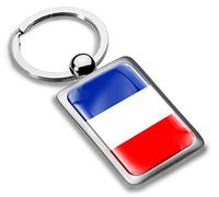 Biomar Labs Stainless Steel Metal Keychains Country Flag National Flags Design Durable Premium Accessory Car House Keys Backpack Gift Travel Souvenir (France Flag KK 212)