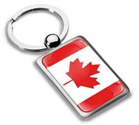 Biomar Labs Stainless Steel Metal Keychains Country Flag National Flags Design Durable Premium Accessory Car House Keys Backpack Gift Travel Souvenir (Canada Canadian Flag KK 226)
