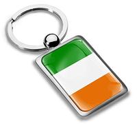 Biomar Labs Stainless Steel Metal Keychains Country Flag National Flags Design Durable Premium Accessory Car House Keys Backpack Gift Travel Souvenir (Ireland Irish Flag KK 213)