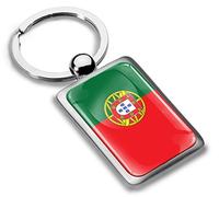 Biomar Labs Stainless Steel Metal Keychains Country Flag National Flags Design Durable Premium Accessory Car House Keys Backpack Gift Travel Souvenir (Portugal Portuguese Flag KK 214)