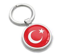 Biomar Labs Stainless Steel Metal Keychains Country Flag National Flags Design Durable Premium Accessory Car House Keys Backpack Gift Travel Souvenir (Turkey Turkish Flag KK 182)