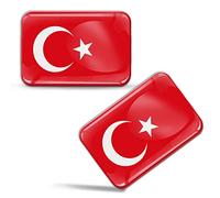 Biomar Labs Turkey Flag Sticker for Car Motorcycle 3D 2 Pack F 71