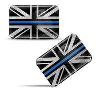 Biomar Labs United Kingdom Thin Blue Line Flag Sticker Car Moto 2pc F 240