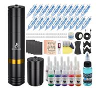 Biomaser Wireless Device Set, Wireless Rotary Pen Machine, 2 Pieces, 1500 mAh Battery with 20 Needles, 10 Ink Bottles, Complete Accessories for Beginners and Artists