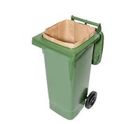 bioMat 120l Compostable Paper Bin Bags made from Kraft Paper, 25 Biodegradable Bin Liners for Food Waste, 1-Ply, Tear-Resistant & Wet-Resistant, Brown