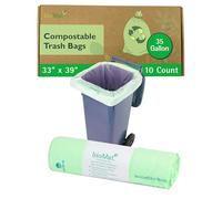 bioMat Compostable 140 Litre Wheelie Bin Liners, 10 Refuse Sacks, EN 13432 Certified Compostable Food Waste Bags, for Organic Waste, Household Waste