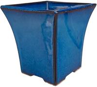 BIOMATA Ceramic Bonsai Pot Waterfall Style 12x12x11cm | Bonsai Planter Made in Japan | Pot with Drainage Hole | Tree Not Included (Blue)