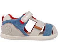 Biomecanics Children's Blue Canvas Casual Sandals, Beige Blue A371, 4.5 UK Child