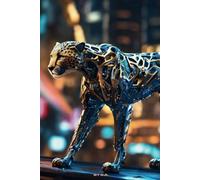 Biomechanical Cheetah Notebook: Writing Journal For Sci-Fi and Fantasy Lovers Unique Mechanical Animal Design For Gift