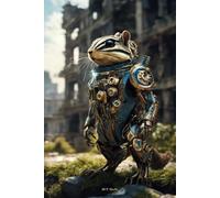 Biomechanical Chipmunk Notebook: Writing Journal For Sci-Fi and Fantasy Lovers Unique Mechanical Animal Design For Gift