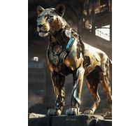 Biomechanical Lioness Queen 2 Notebook: Writing Journal For Sci-Fi and Fantasy Lovers Unique Mechanical Animal Design For Gift