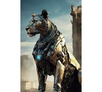 Biomechanical Lioness Queen Notebook: Writing Journal For Sci-Fi and Fantasy Lovers Unique Mechanical Animal Design For Gift
