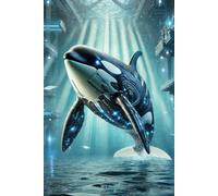 Biomechanical Orca Notebook: Writing Journal For Sci-Fi and Fantasy Lovers Unique Mechanical Animal Design For Gift