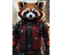Biomechanical Red Panda Notebook: Writing Journal For Sci-Fi and Fantasy Lovers Unique Mechanical Animal Design For Gift