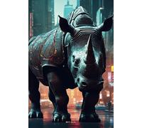 Biomechanical Rhino Notebook: Writing Journal For Sci-Fi and Fantasy Lovers Unique Mechanical Animal Design For Gift