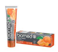 Biomed Citrus Fresh 97% Natural Toothpaste | Orange, Fresh Breath, Healthy Gums | Mandarin Grapefruit Lemon Essential Oils, Fruit Flavour, Vegetarian, SLES Free 100g