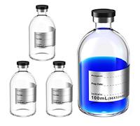 Biomed Solutions Empty Sterile Vial Sealed with Butyl Rubber Stopper and Flip Top Closure,Type 1 Borosilicate Glass Tubing,Individually Packed (100mL 4Pcs)