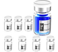 Biomed Solutions Empty Sterile Vial Sealed with Butyl Rubber Stopper and Flip Top Closure,Type 1 Borosilicate Glass Tubing,Individually Packed (5mL 8Pcs Clear)