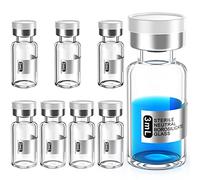 Biomed Solutions Empty Sterile Vial Sealed with Butyl Rubber Stopper and Flip Top Closure,Type 1 Borosilicate Glass Tubing,Individually Packed (3mL 8Pcs)