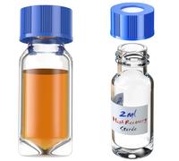Biomed Solutions High Recovery Vial with 9-425 Screw Cap,Sterile Borosilicate Glass V Vial, Large Opening, 0.3mL/2mL/4mL,6pcs (Clear, 2mL)