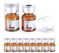 Biomed Solutions Sterile Empty Vial with Reusable Plastic Cap,Ready to Fill Glass Containers, Liquid Injection Bottle Sealed with Self Healing Injection Port (1ml Amber 10pcs)