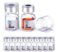 Biomed Solutions Sterile Empty Vial with Reusable Plastic Cap,Ready to Fill Glass Containers, Liquid Injection Bottle Sealed with Self Healing Injection Port (1ml Clear 10pcs)