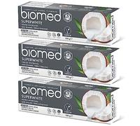Biomed Superwhite 97% Natural Whitening Toothpaste | Enamel Strengthening | Coconut Flavour, Vegan, SLES Free 100g (Pack of 3)