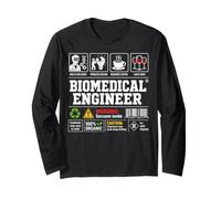 Biomedical Engineer Warning Label Skills Coffee Wine Long Sleeve T-Shirt