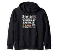 Biomedical Engineer Warning Label Skills Coffee Wine Zip Hoodie