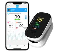 Biomedintech Fingertip Pulse Oximeter with Bluetooth, SpO2 Blood Oxygen Saturation Monitor, Pulse Rate & Respiratory Rate Tracker, Free App for iOS/Android, TFT-LCD Display, Sports & Aviation Use