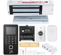 Biometric Access Control System with Fingerprint, Keypad, RFID, Infrared Exit Button, 1200lb Magnetic Lock, LCD Display, USB Download, Attendance Tracking, Timed Unlock,for Office, Store, Home