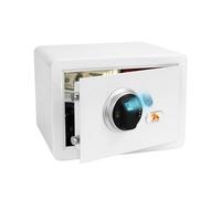 Biometric Fingerprint Home Safe Box, Digital Security Safes with Combination Lock Keys, 34L Small Cash Box for Money Jewelry Document, White